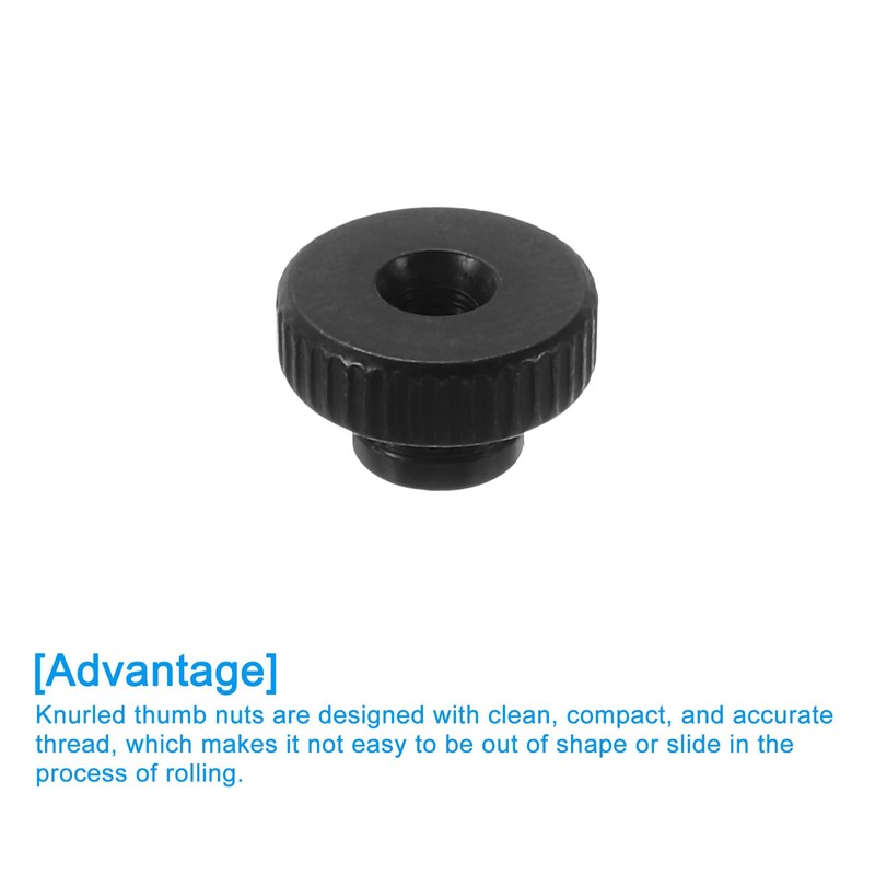 sourcing map Knurled Thumb Nuts, 12Pcs M3 Carbon Steel Nut