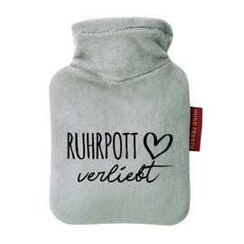 Huuraa Taschenwärmer Ruhrpott verliebt Geschenk 0,2 Liter Grey Mini Veloursbezug Ruhrpott Geschenkidee
