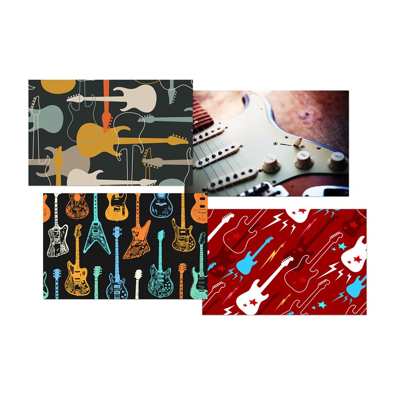 DV DESIGN Set of 4 Electric Guitar Black Ballpoint Pens