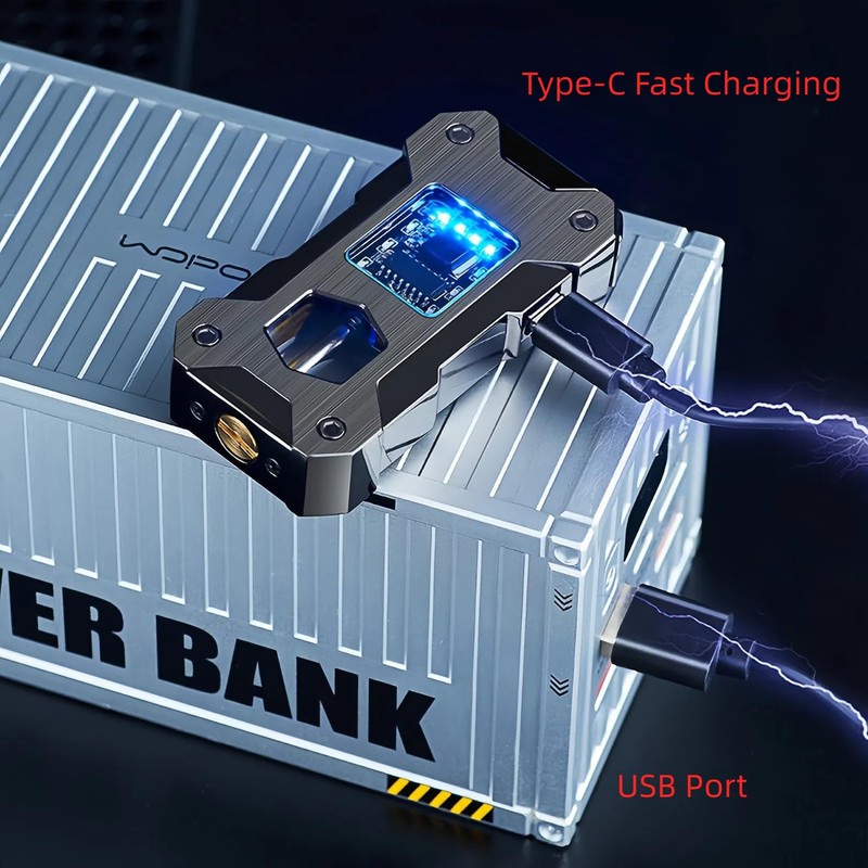 NINSI Smart Kerosene Soft Flame Lighter, Cool Metal Mecha Style