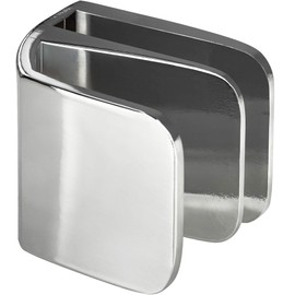 Gedotec Glass Door Handle, Cabinet Furniture Handles for Glass Doors, Pull Handle for Clamping, Square, Glass Thickness 4-6 mm, Chrome-Plated Metal, Handle for Cabinet Doors and Glass Doors, Pack of 2