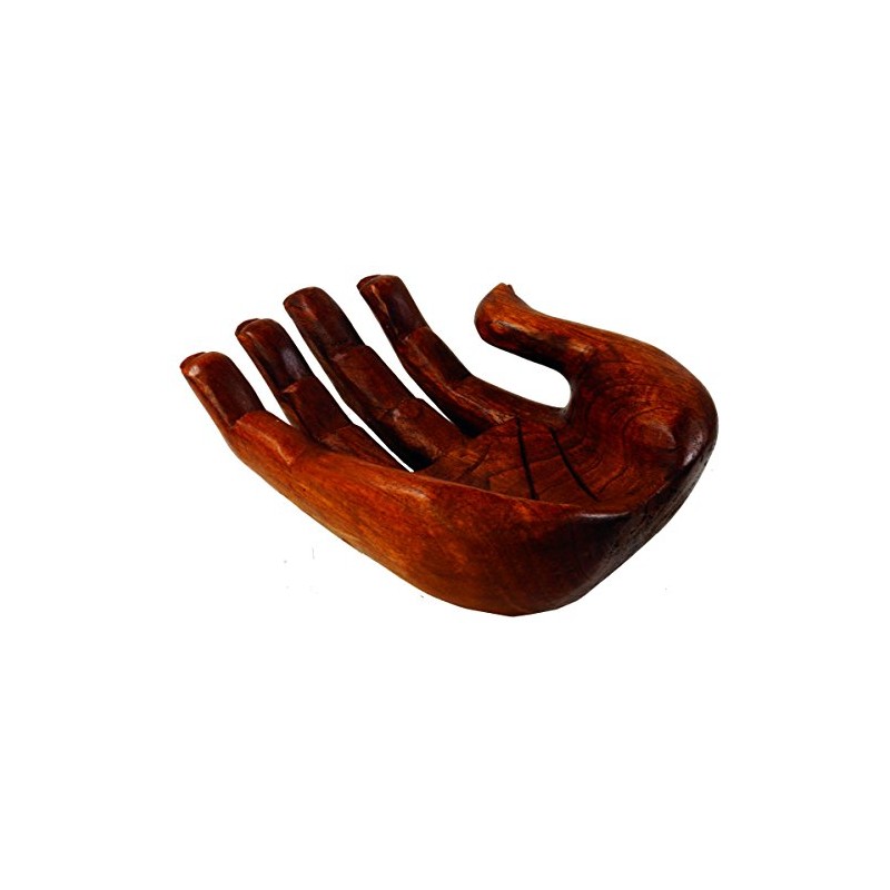 GURU SHOP Wooden Fruit Bowl in Hand Shape Left Hand