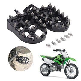 AnXin Dirt Bike Foot Pegs Motorcycle Footpegs Foot Pedals Rests CNC for KLX 110 KLX110 2002-2023 KLX110L 2010-2023 KX60 1998-2003 Pit Bike Black