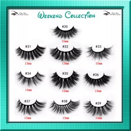 Aliya Ryan NIB Weekend 3D Luxury Faux Mink Strip False Lashes Med Length 15 mm style 30