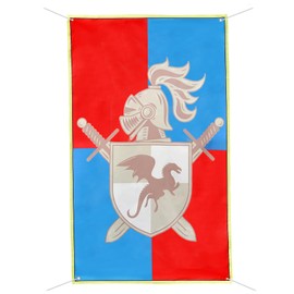 Knight Flag Medieval Banner Knight's Castle Flag 150 x 90 cm Decoration Medieval for Medieval Fans Party Bag Knight Party Decoration