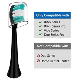 Cabezales de repuesto para cepillo de dientes compatibles con AquaSonic Black Series Vibe Series, diseo de forma curvada plantado con cerdas de...    