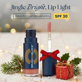 Brush On Block Sun Shine Protective Lip Oil SPF 30, Mineral Protection from UVA/UVB & Blue Light, Hydrating, Cruelty-Free, Gluten-Free, & Vegan, Coral