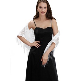 vimate White Shawl for Women-Spring Summer Triangle Wedding Guest Birdal Lace Shawl Wrap Headscarf With Fringes (Style 3-White)