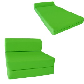Danfuton Lime 6 x 36 x 70 Twin Sleeper Chair Folding Foam Bed, Foam Density 1.8 lbs