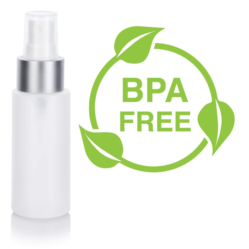 JUVITUS Clear Natural Refillable Plastic Squeeze Bottle with Silver Fine