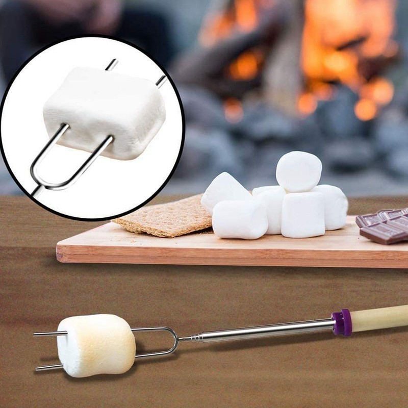 8Pcs Telescoping Extendable Marshmallow Roasting Sticks Marshmallow Sticks Kit Extending