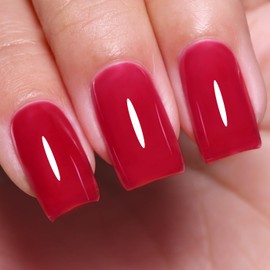 Imtiti Jelly Gel Nail Polish, Burgundy Red Sheer Jelly Nail Gel Polish Soak Off UV LED Spring Summer Translucent Art Manicure Salon DIY Design 10ML