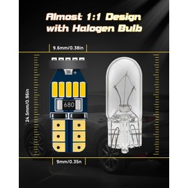 Qoope 12-Pack 194 LED Bulb Super Bright 4500K Neutral White 400LM T10 168 2825 W5W Non-polarity 4014 15SMD LED Bulbs for Car Interior Dome Map Door Light License Plate Light