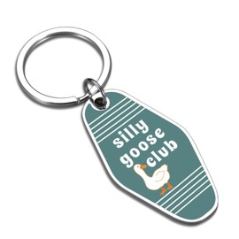 Silly Goose Gifts Stocking Stuffers for Teen Girls Christmas Gifts for Teens Stainless Steel Keychain Silly Goose Club Keychain for Women Men Gag Gifts Gifts for Best Friends Coworker Gifts for Women