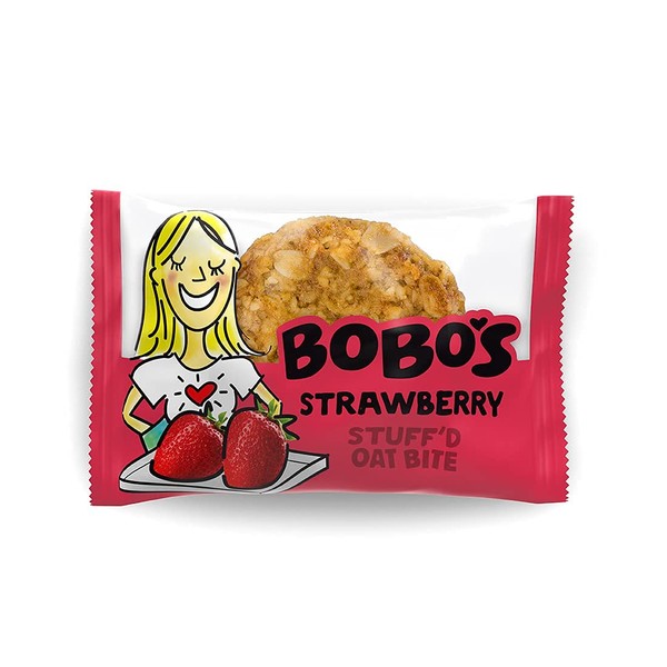 Bobo's Strawberry Stuff'd Oat Bites, 30 Pack (1.3 oz Each), Healthy Gluten-Free Snack