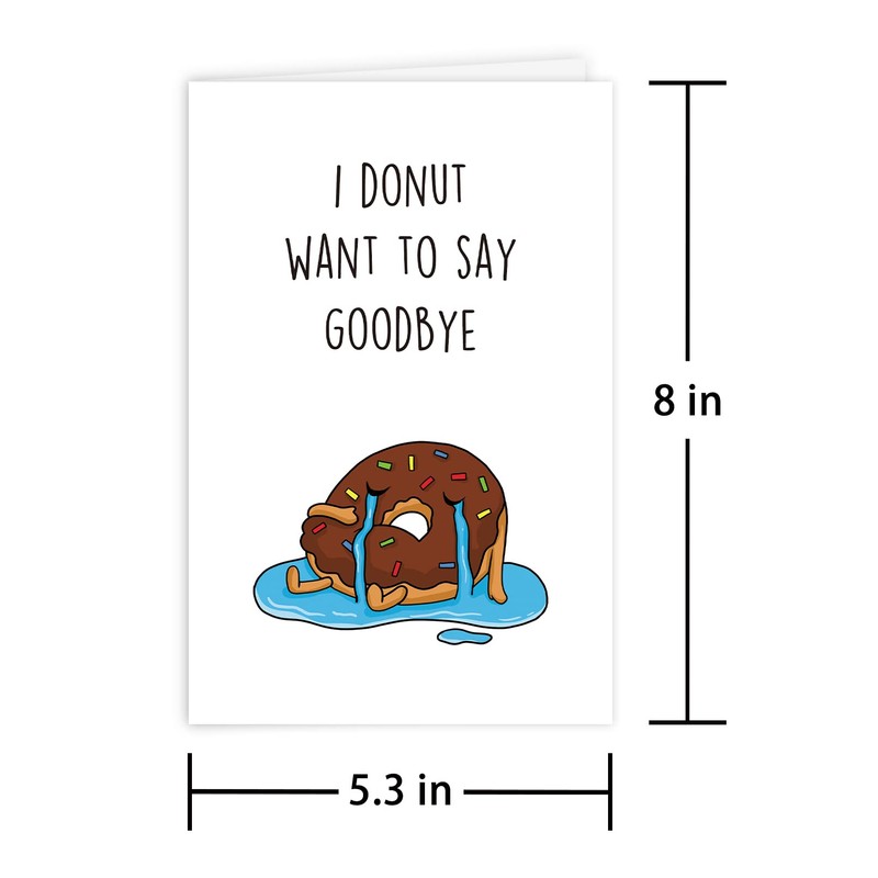 Leinessy Funny Coworker Leaving Card, Cute Donut Goodbye Card for