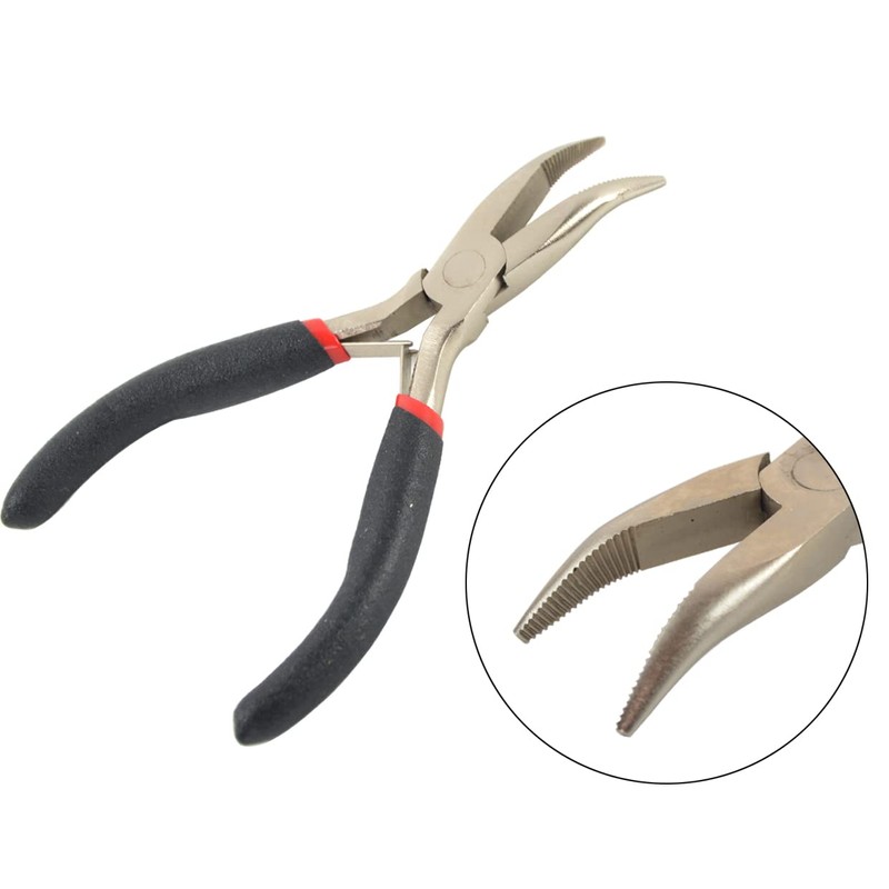 Hair Extensions Tool Kit Black Hair Pliers Pulling Hook Bead
