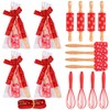 4sets Christmas Mini Bake Gift Sets Includes Silicone Spatula, Whisk,