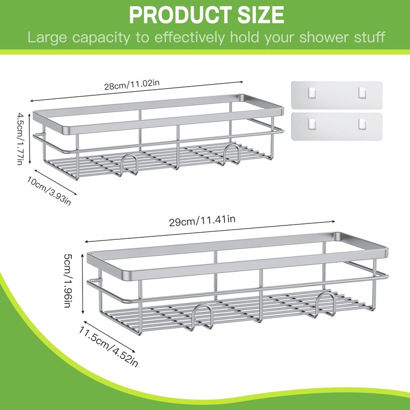 Uamector Shower Shelf, No Drilling, Rustproof, Bathroom Shelf, Shampoo Holder