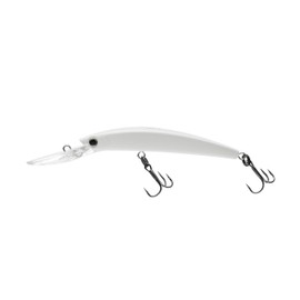 Yo-Zuri R1301W Crystal Minnow Deep Diver Walleye, Floating, 5-1/4" 7/8 oz, 2 Hook, White
