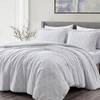Chezmoi Collection 3-Piece Embossed Velvet Comforter Set Full Size, Gray