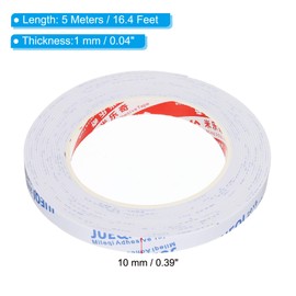 PATIKIL 5m/16.4ft Sealing Foam Tape, 10mm Wide 1mm Thick Single Sided Weather Stripping Door Furniture Seal Strip for Window Pipes Insulation, White