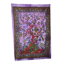 AVA Collections Tree of Life Tapestry Pupple Wall Hanging Mandala Decorative Cotton Boho Psychedelic Bohemian Living Room Wall Art Home Decor (Purple- Tree of Life, 40x30 Inches (102x76 cm))