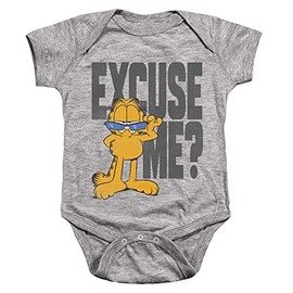 Popfunk Garfield Excuse Me? Unisex Infant Snap Suit for Baby, 12 Months, Athletic Heather