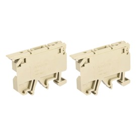 MECCANIXITY DIN Rail Mount Fuse Holder Terminal Blocks Screw Type Yellow ASK1/EN Pack of 2