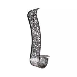 Mirrorize Canada Curved Candle Sconce 15" Contemporary Metal in Antique Silver