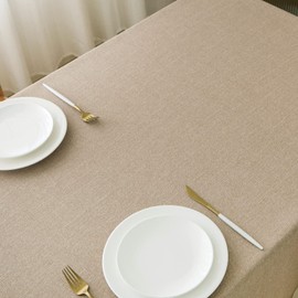 NLMUVW Linen Tablecloth for Square Tables - Burlap Textured Table Cloth Water Resistant Farmhouse Decorative Table Cover for Dining Kitchen Card, 42 x 42 Inch