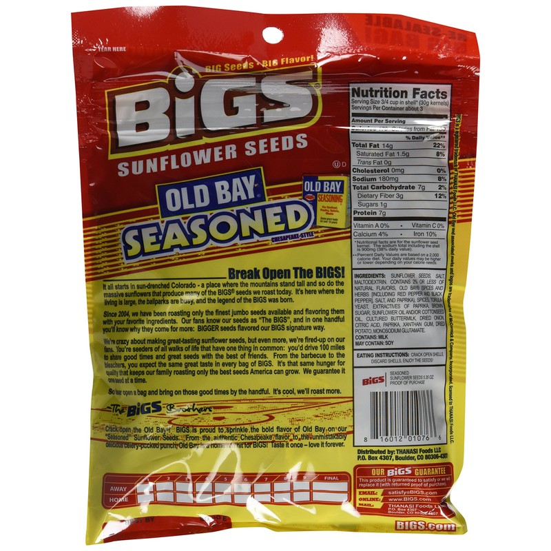 Bigs Old Bay Catch of the Day Seasoned Sunflower Seeds,