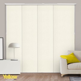 Adjustable Panel Track Blinds for Sliding Glass Door, 46"-86" W x 0-96" H, Trimmable Vertical Blinds for Patio Doors, Open Spaces and Room Dividers, 100% Blackout, Melrose Ivory, by YELLOW BLINDS