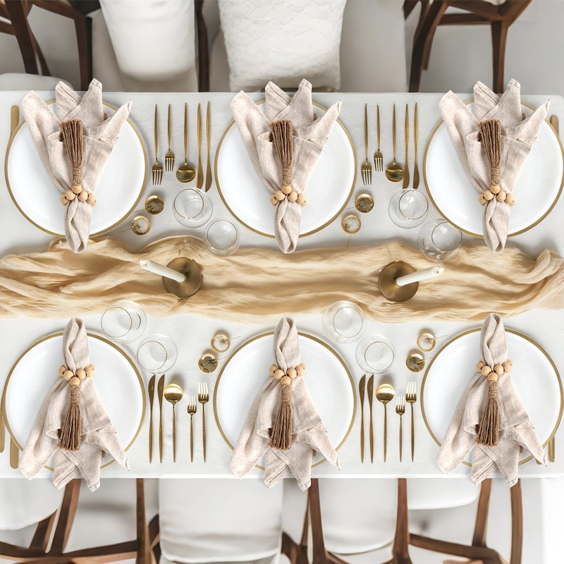85 Pcs Boho Table Runner Set, Cheesecloth Table Runner, Round