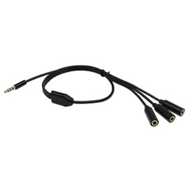3.5mm TRRS Audio AUX Cable-zdyCGTime 1.5ft 3.5mm (1/8") TRRS 4-Pole/3-Rings Male to 3X Female 3.5mm TRRS 4-Pole/3-Rings Stereo Splitter Audio Cable, Gold-Plated