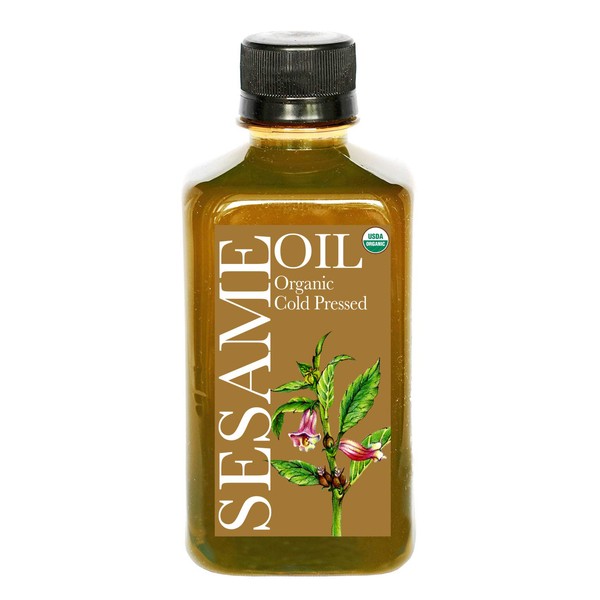 DAANA Organic Sesame Oil for Skin: Extra Virgin, Cold Pressed (12 fl oz)