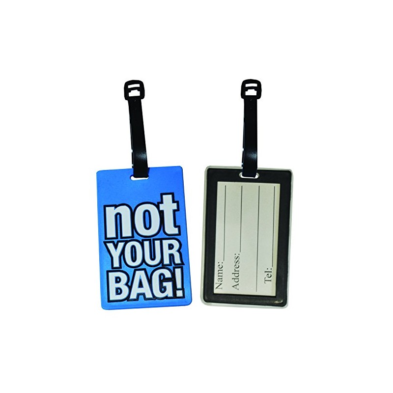 NOT Your Bag Blue Novelty Luggage Suitcase ID Address Travel