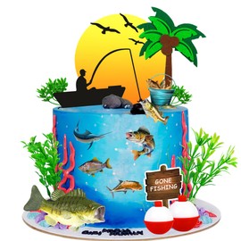 Decoraciones para tartas para fiestas de cumpleaños, baby shower (peces)