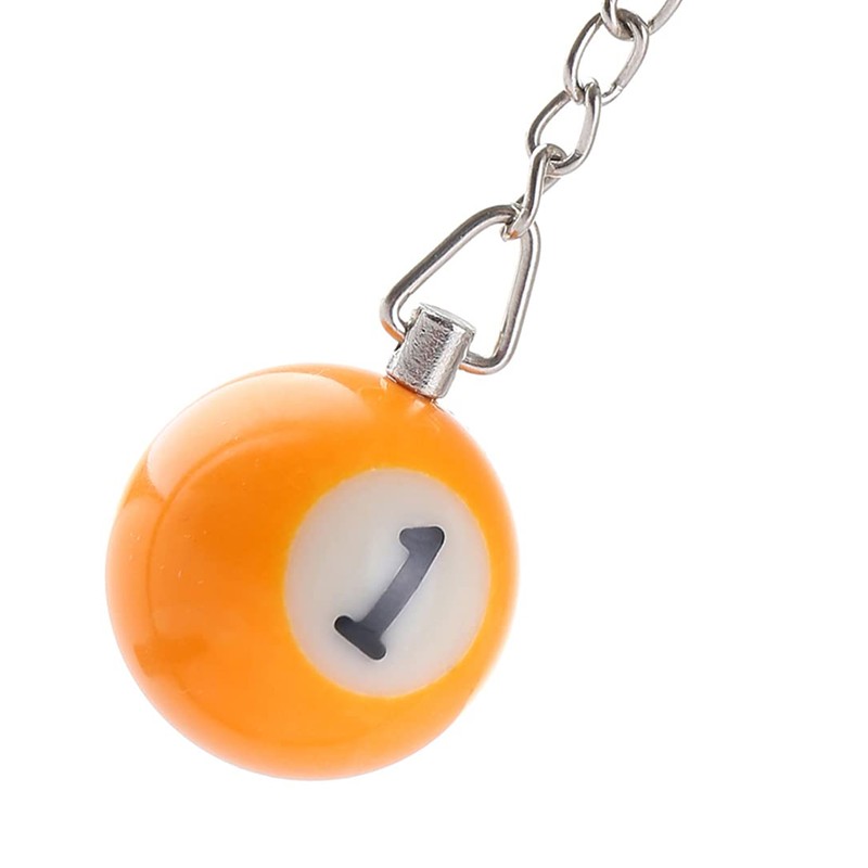 Komonee 3 x Pool Ball Keyring Colourful Numbered Key Ring