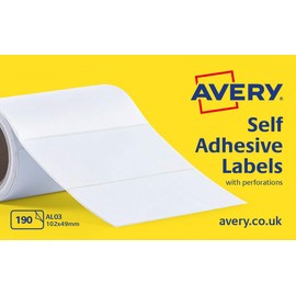 Avery AL03 Address Labels on a Roll,190 Labels Per Roll,White