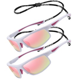 Sports Sunglasses for Mens Women Polarized Wrap Around Lightweight with Glasses Strap UV Protection for Fishing Driving