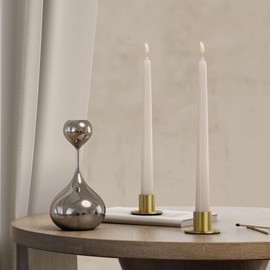 Apsvwys 2 Pcs Brass Gold Candlestick Holders, Taper Candle Holders for Table Centerpiece, Festive Christmas Mantel Decoration or Home Decor