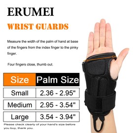 ERUMEI Pro Wrist Guards for Snowboarding and Skateboarding, Sport Protection Brace Gloves (L)