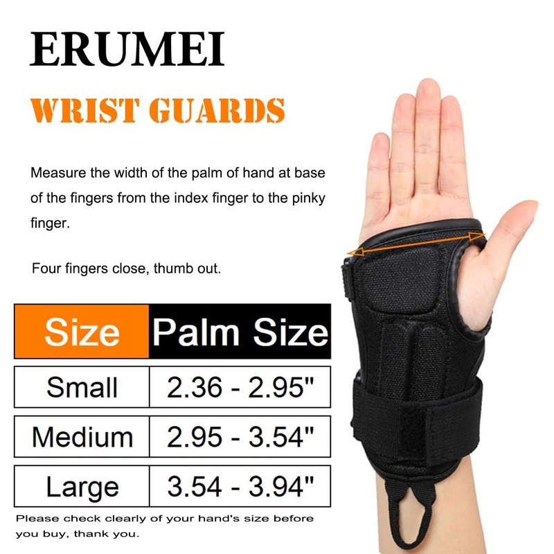 ERUMEI Pro Wrist Guards for Snowboarding and Skateboarding, Sport Protection
