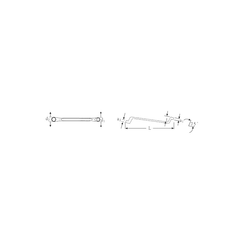 Stahlwille 20-20X22 Glasses Wrench, 75°
