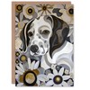 Artery8 Greeting Card Dog Lover Cute Puppy Abstract Floral Pet