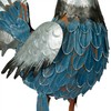 Alpine Corporation 23" Tall Outdoor Metal Silver Tail Rooster Statue