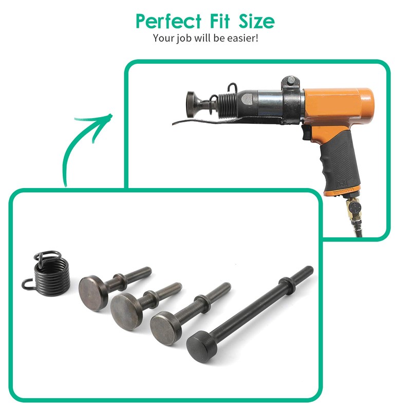Anndason 5 Pcs Smoothing Pneumatic Air Hammer Pneumatic Chisel Bits