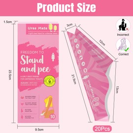 MOSTFUN 20 Pcs Disposable Female Urinal, Paper Portable Urinal for Women, Standing Pee Funnel for Pregnant, Wounded, Camping, Travel, Outdoor Activity