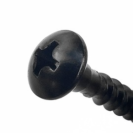 Myard Wood Screws Truss Phillips Head, Hardness Grade 12.9, Stainless Steel 18-8 (304) Black Phosphate Coated for Deck & Facemount Balusters (1 Inch, 100pcs)